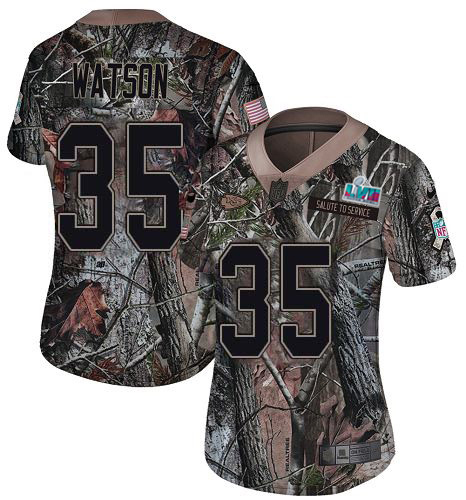 Chiefs #35 Jaylen Watson Camo Super Bowl LVII Patch Women's Stitched Limited Rush Realtree Jersey