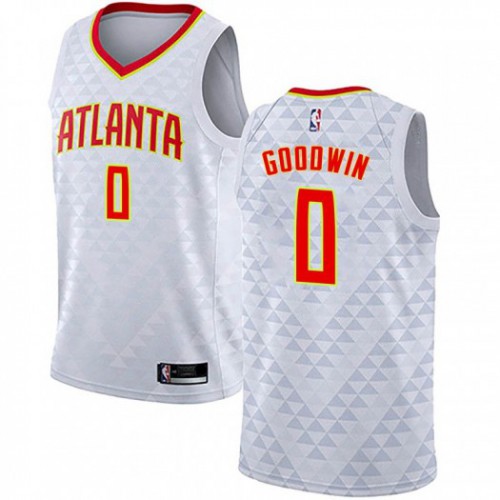Atlanta Hawks #0 Brandon Goodwin White Womens Swingman Association Edition Jersey Womens