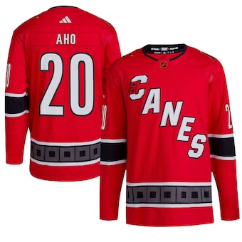 Carolina Hurricanes #20 Sebastian Aho Men's Adidas Reverse Retro 2.0 Authentic Player Jersey - Red