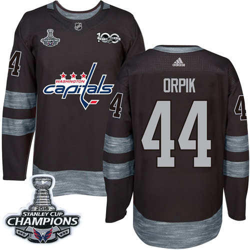 Adidas Washington Capitals #44 Brooks Orpik Black 1917-2017 100th Anniversary Stanley Cup Final Champions Stitched Jersey Men's