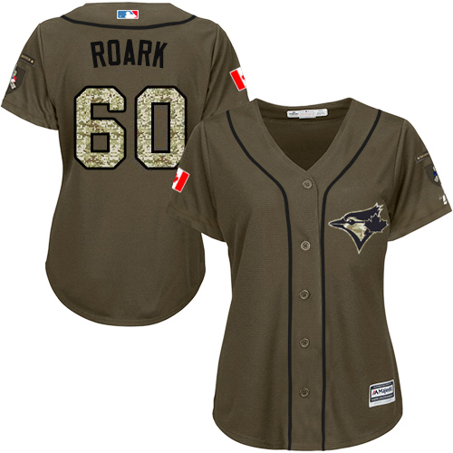 Toronto Blue Jays #60 Tanner Roark Green Salute to Service Women's Stitched Jersey Womens