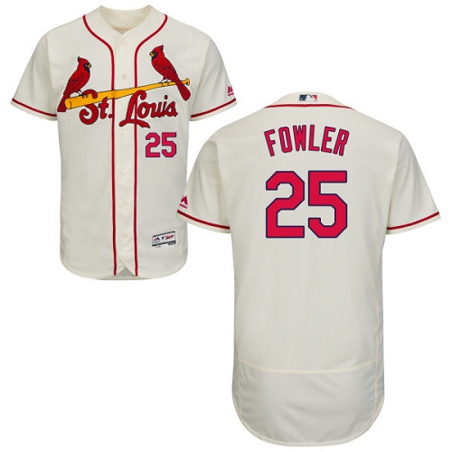 St.Louis Cardinals #25 Dexter Fowler Cream Flexbase Authentic Collection Stitched Jersey Men's