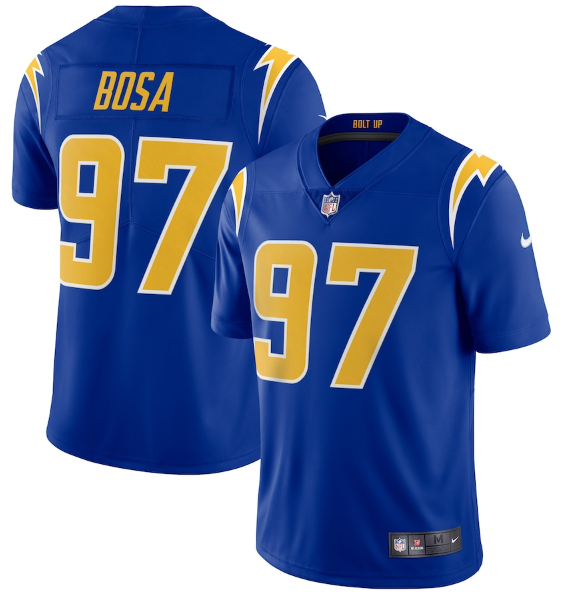 Men's Youth Women's Los Angeles Chargers #97 Joey Bosa Royal Blue Color Rush Stitched Limited Jersey