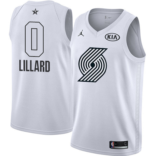 Portland Trail Blazers #0 Damian Lillard White Youth Jordan Swingman 2018 All-Star Game Jersey Youth