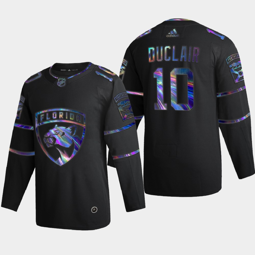 Florida Panthers #10 Anthony Duclair Men's Iridescent Holographic Collection Jersey - Black
