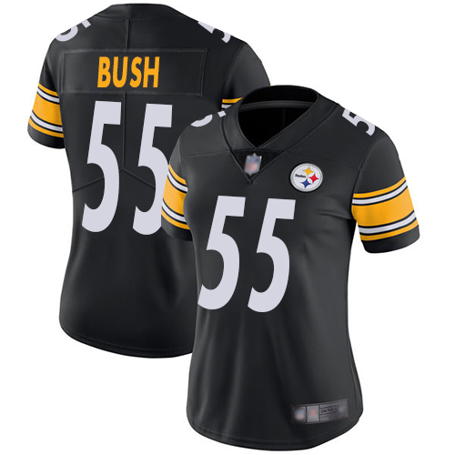 Pittsburgh Steelers #55 Devin Bush Black Team Color Women's Stitched Vapor Untouchable Limited Jersey Womens