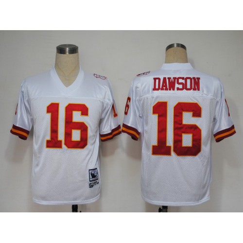 Mitchell And Ness Kansas City Chiefs #16 Len Dawson White Stitched Throwback Jersey Men's