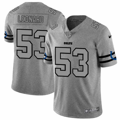 Indianapolis Indianapolis Colts #53 Darius Leonard Men's Gray Gridiron II Vapor Untouchable Limited Jersey Men's