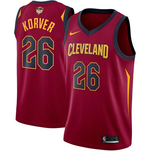 Cleveland Cavaliers #26 Kyle Korver Red The Finals Patch Swingman Icon Edition Jersey Mens