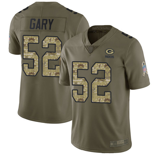 Green Bay Packers #52 Rashan Gary Olive/Camo Men's Stitched Limited 2017 Salute To Service Jersey Men's