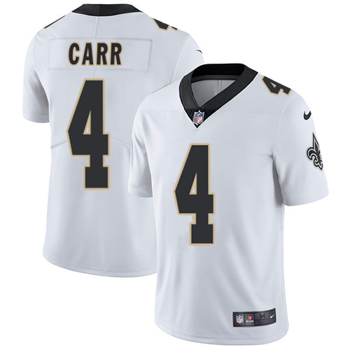 Saints #4 Derek Carr White Men's Stitched Vapor Untouchable Limited Jersey