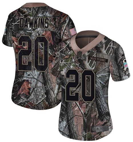 Eagles #20 Brian Dawkins Camo Women's Stitched Limited Rush Realtree Jersey