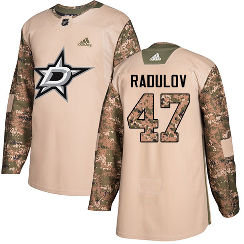 Adidas Dallas Stars #47 Alexander Radulov Camo Authentic 2017 Veterans Day Youth Stitched Jersey Youth