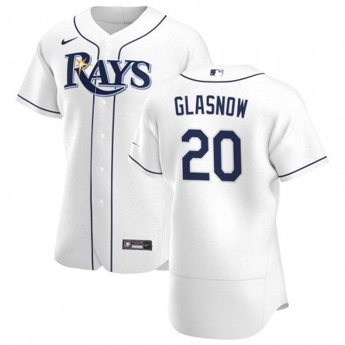 Tampa Bay Tampa Bay Rays #20 Tyler Glasnow Men's White Home 2020 Authentic Player Jersey Men's