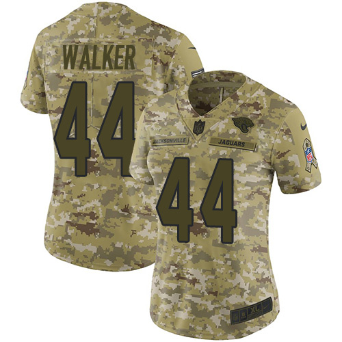 Jaguars #44 Travon Walker Camo Women's Stitched Limited 2018 Salute To Service Jersey