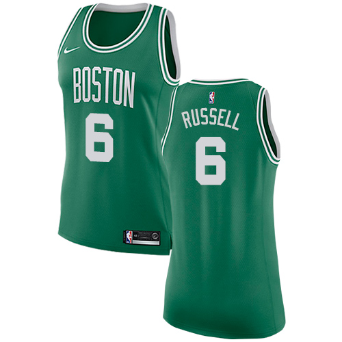 Boston Celtics #6 Bill Russell Green Womens Swingman Icon Edition Jersey Womens