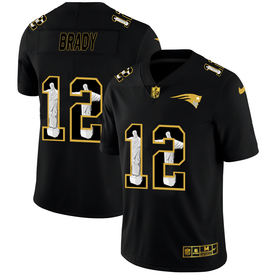 New England Patriots #12 Tom Brady Carbon Black Vapor Cristo Redentor Limited Jersey