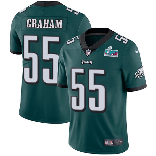 Eagles #55 Brandon Graham Green Team Color Super Bowl LVII Patch Youth Stitched Vapor Untouchable Limited Jersey
