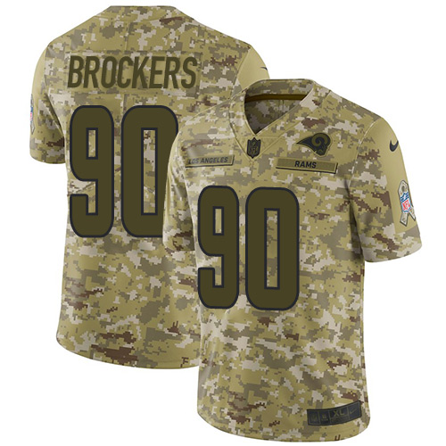 Los Angeles Rams #90 Michael Brockers Camo Youth Stitched Limited 2018 Salute to Service Jersey Youth