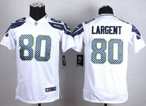 Seahawks #80 Steve Largent White Youth Stitched Elite Jersey