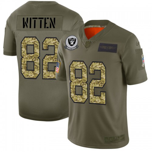 Las Vegas Raiders #82 Jason Witten Youth 2019 Olive Camo Salute To Service Limited Jersey Youth