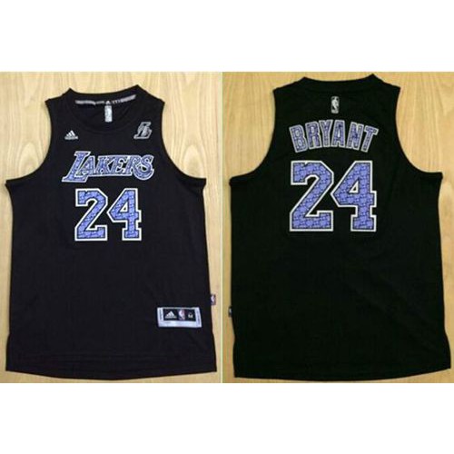 Los Angeles Lakers #24 Kobe Bryant Black New Camo Fashion Stitched Jersey Mens