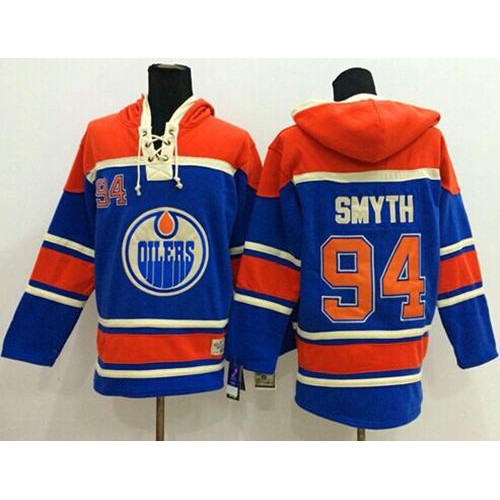 Edmonton Oilers #94 Ryan Smyth Light Blue Sawyer Hooded Sweatshirt Stitched Jersey Men's