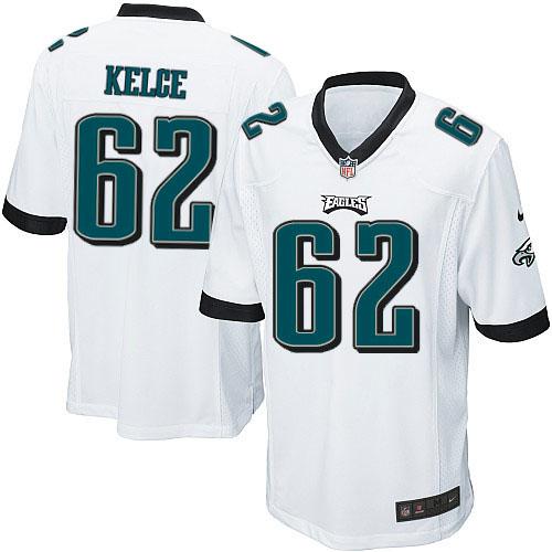 Eagles #62 Jason Kelce White Youth Stitched New Elite Jersey