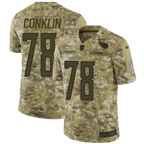 Tennessee Titans #78 Jack Conklin Camo Youth Stitched Limited 2018 Salute to Service Jersey Youth