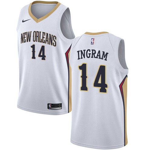 New Orleans Pelicans #14 Brandon Ingram White Swingman Association Edition Jersey Mens