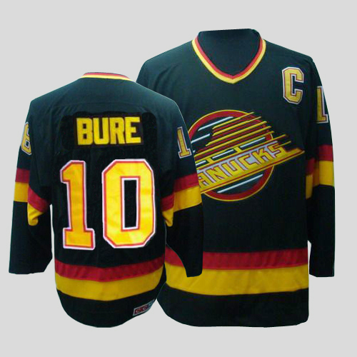 Vancouver Canucks #10 Pavel Bure CCM Throwback Stitched Black Jersey Men's