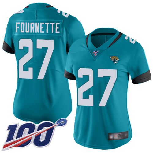 Jaguars #27 Leonard Fournette Teal Green Alternate Women's Stitched 100th Season Vapor Limited Jersey