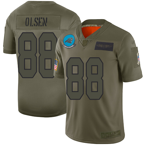 Carolina Panthers #88 Greg Olsen Camo Youth Stitched Limited 2019 Salute to Service Jersey Youth