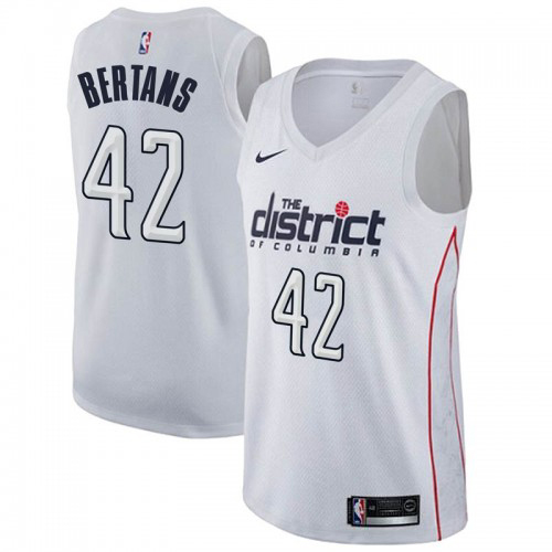 Washington Wizards #42 Davis Bertans White Swingman City Edition Jersey Mens