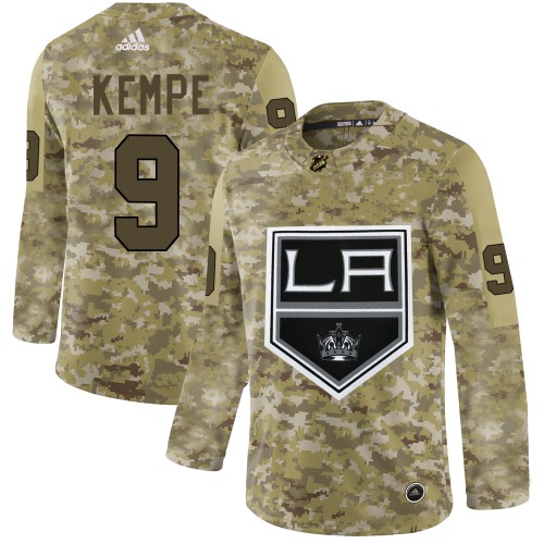Adidas Los Angeles Kings #9 Adrian Kempe Camo Authentic Stitched Jersey Men's