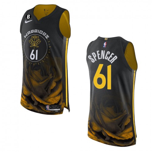 Golden State Golden State Warriors #61 Pat Spencer Black 2022-23 Authentic Jersey - City Edition Mens