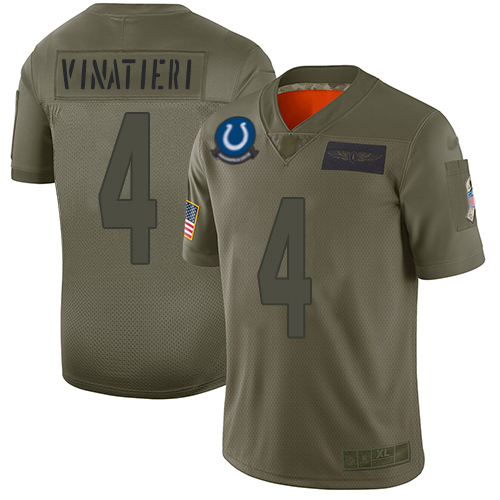 Indianapolis Colts #4 Adam Vinatieri Camo Youth Stitched Limited 2019 Salute to Service Jersey Youth