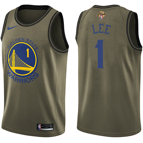 Golden State Warriors #1 Damion Lee Green Salute to Service 2022 Finals Swingman Jersey Mens