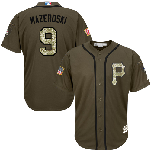 Pittsburgh Pirates #9 Bill Mazeroski Green Salute to Service Stitched Jersey Men's
