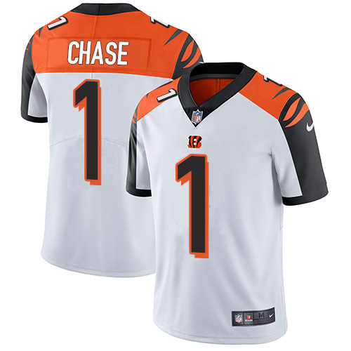 Bengals #1 Ja'Marr Chase White Men's Stitched Vapor Untouchable Limited Jersey