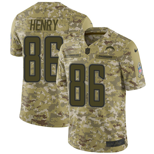 Los Angeles Chargers #86 Hunter Henry Camo Youth Stitched Limited 2018 Salute to Service Jersey Youth