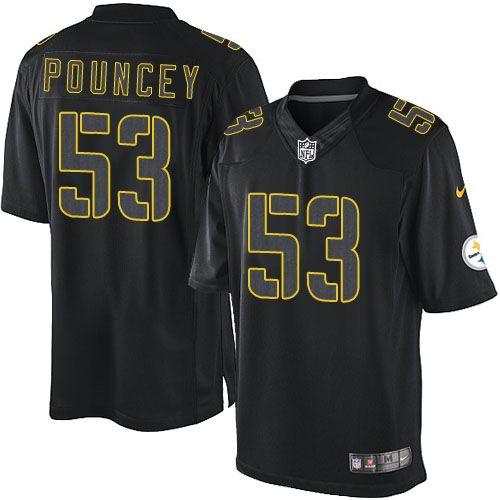 Pittsburgh Steelers #53 Maurkice Pouncey Black Men's Stitched Impact Limited Jersey Men's