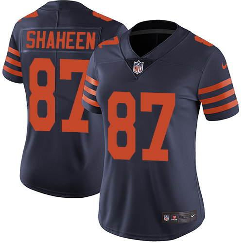 Chicago Bears #87 Adam Shaheen Navy Blue Alternate Women's Stitched Vapor Untouchable Limited Jersey Womens