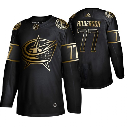 Adidas Columbus Blue Jackets #77 Josh Anderson Men's 2019 Black Golden Edition Authentic Stitched Jersey Men's