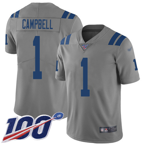 Colts #1 Parris Campbell Gray Youth Stitched Limited Inverted Legend 100th Season Jersey