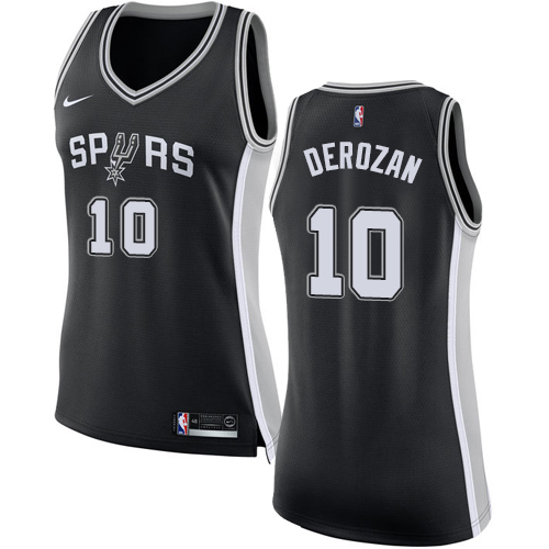 San Antonio Spurs #10 DeMar DeRozan Black Womens Swingman Icon Edition Jersey Womens