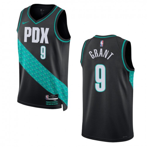 Portland Trail Portland Trail Blazers #9 Jerami Grant Unisex Black 2022-23 Swingman Jersey - City Edition Mens