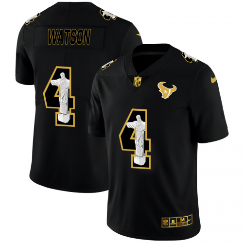 Houston Houston Texans #4 Deshaun Watson Men's Carbon Black Vapor Cristo Redentor Limited Jersey Men's