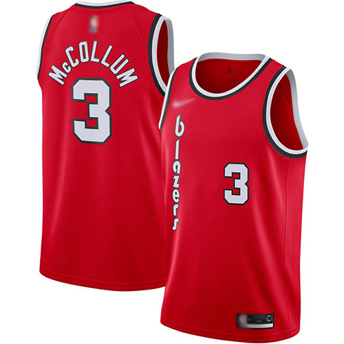 Portland Trail Blazers #3 C.J. McCollum Red Swingman Hardwood Classics Jersey Mens
