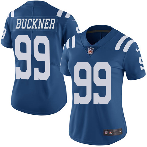 Indianapolis Colts #99 DeForest Buckner Royal Blue Women's Stitched Limited Rush Jersey Womens